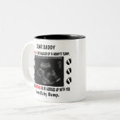 Papa voor kerstcadeaufoto tweekleurige koffiemok (Voorkant links)