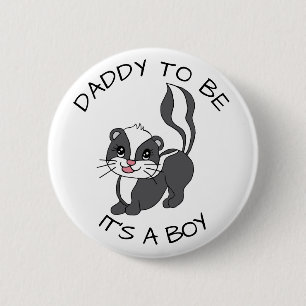 Papa voor Racoon Baby shower Button