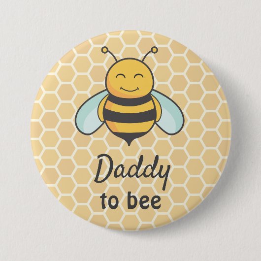 Papa voor vader Papa Bumblebee Baby shower Ronde Button 7,6 Cm (Voorkant)