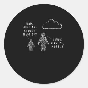 Papa, waar zijn wolken van gemaakt? Programmer Ronde Sticker