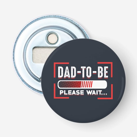 Papa, wacht alsjeblieft grappige homo ouders button flesopener (Voorkant)