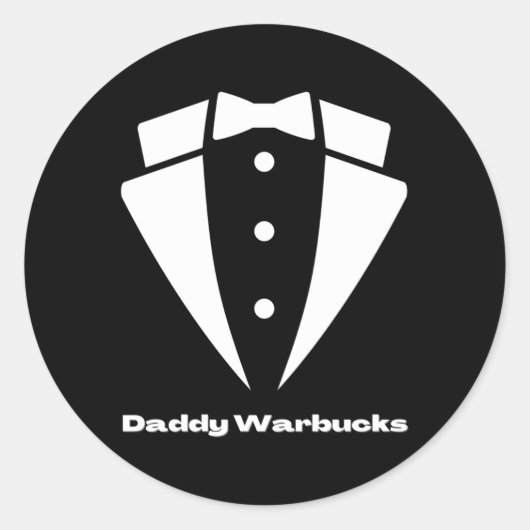 Papa Warbucks van Annie Tuxedo Ronde Sticker (Voorkant)