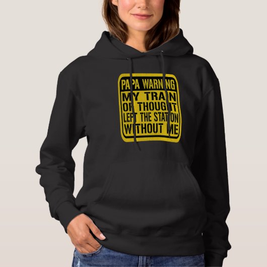 Papa Warning Sign  Senior Citizen Humor Memory Jok Hoodie (Voorkant)
