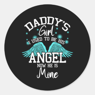 Papa was ik vroeger zijn engel, nu is hij van mij ronde sticker