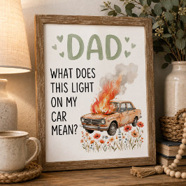 Papa, Wat Betekent Dit Lampje Op Mijn Auto? Cadeau Notitiekaartje