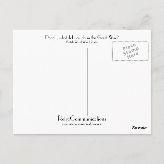 Papa, wat heb je gedaan in de Grote Oorlog? Briefkaart (Achterkant)