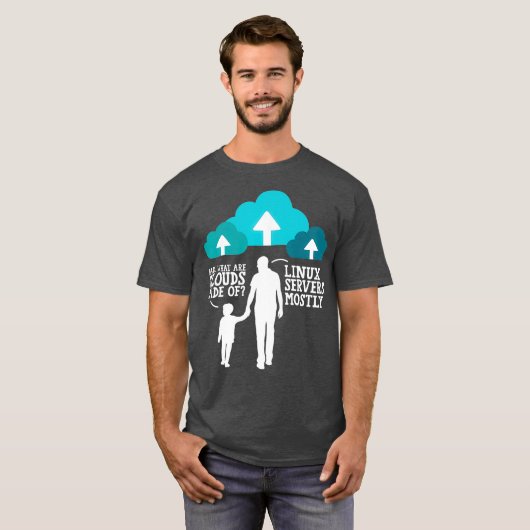 Papa: wat zijn de wolken van de servers van Linux  T-shirt (Voorkant volledig)