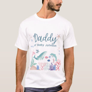 Papa Waterverf onder het Zee Baby shower T-shirt