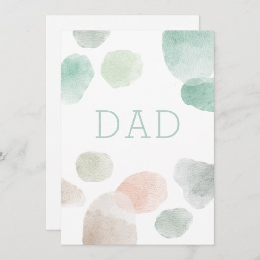 Papa. Waterverf pastel abstract Fijne vaders dag (Voorkant / Achterkant)