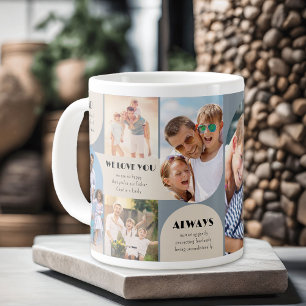 Papa we houden altijd van jou 6 foto collage jumbo grote koffiekop
