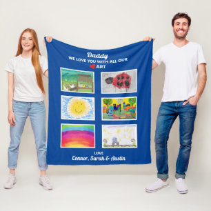 Papa We houden van dat je Kinder kunsttekeningen u Fleece Deken