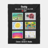 Papa We houden van dat je Kinder kunsttekeningen u Fleece Deken (Voorkant)