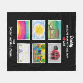 Papa We houden van dat je Kinder kunsttekeningen u Fleece Deken (Voorkant (Horizontaal))