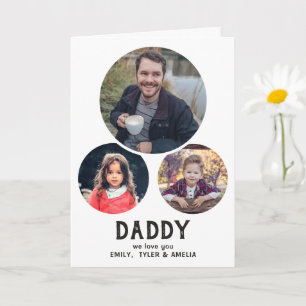 Papa we houden van je 3 foto`s Vaderdag kaart