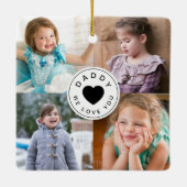 Papa We houden van je 4 Foto Collage Keramisch Ornament (Achterkant)