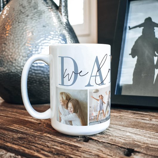 Papa We houden van je 4 Foto Collage Koffiemok