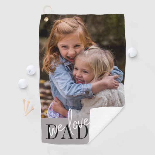 Papa We houden van je eigen foto Golfhanddoek (Insitu)
