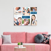 Papa We houden van je foto Collage Canvas Afdruk (Insitu (Woonkamer))