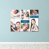 Papa We houden van je foto Collage Canvas Afdruk (Insitu (Houten vloer))