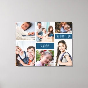 Papa We houden van je foto Collage Canvas Afdruk