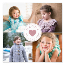 Papa, we houden van je foto collage print