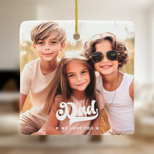 Papa we houden van je foto harten tekst vaders dag keramisch ornament