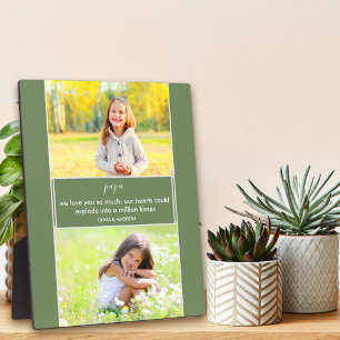 Papa We houden van je gedicht 2 Foto groen en grij Fotoplaat