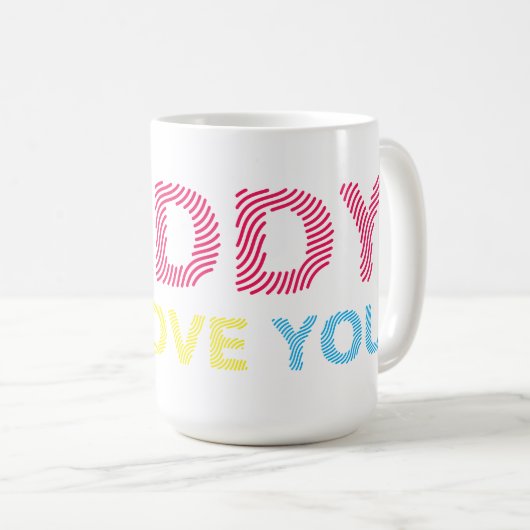 Papa, we houden van je. Gelukkige Vaderdag. Koffiemok (Voorkant rechts)