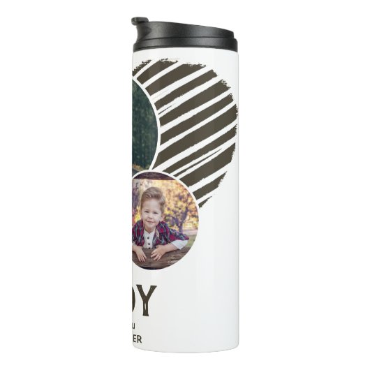 Papa, we houden van je Hart 3 Foto Vader Dag Thermosbeker (Geroteerd rechts)