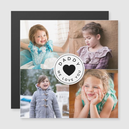 Papa We houden van je hart 4 Foto Collage (Voorkant / Achterkant)