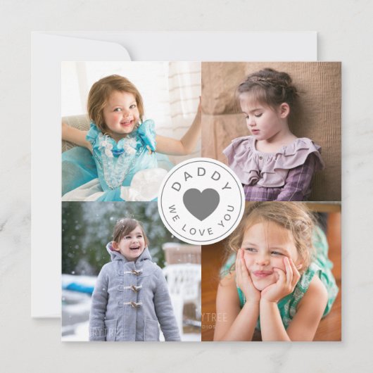 Papa We houden van je hart 4 Foto Collage (Voorkant)