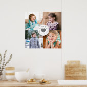 Papa We houden van je hart 4 Foto Collage Poster (Keuken)