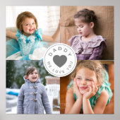 Papa We houden van je hart 4 Foto Collage Poster (Voorkant)