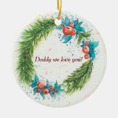 Papa, we houden van je! keramisch ornament (Voorkant)