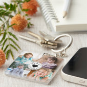Papa We houden van je Kinder 4 Foto Collage Sleutelhanger (Voorkant Rechts)