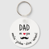 Papa We houden van je met Mustache Fotovaders Dag Sleutelhanger (Voorkant)