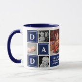 Papa we houden van je Navy Blue aangepaste fotocol Mok (Links)