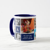 Papa we houden van je Navy Blue aangepaste fotocol Mok (Voorkant links)