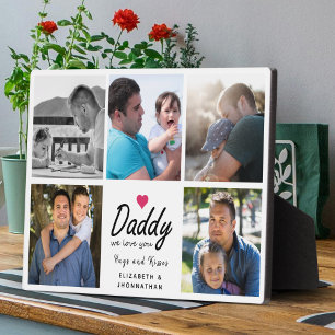 Papa we houden van je Script 5 Foto Collage Vader Fotoplaat
