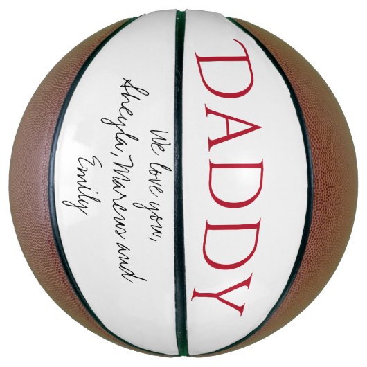 Papa We houden van je Script Father Day Basketbal (Verticaal)