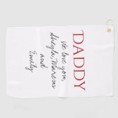 Papa We houden van je Script Father Day Golfhanddoek (Horizontaal)