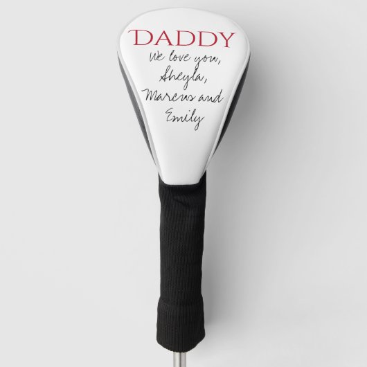 Papa We houden van je Script Father Day Golfheadcover (Voorkant)
