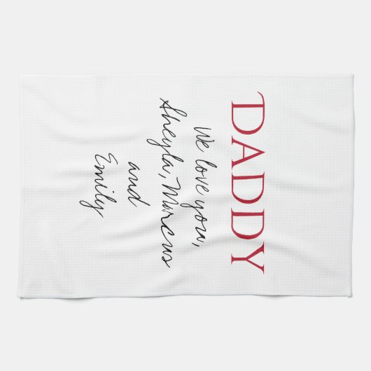 Papa We houden van je Script Father Day Theedoek (Horizontaal)