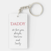 Papa We houden van je Script Vaderdag Sleutelhange Sleutelhanger (achterkant)