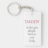 Papa We houden van je Script Vaderdag Sleutelhange Sleutelhanger (Voorkant)