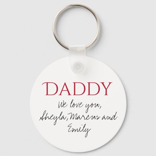 Papa We houden van je Script Vaderdag Sleutelhanger (Voorkant)