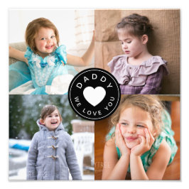 Papa We houden van je stomme hart 4 Foto Collage p Foto Afdruk