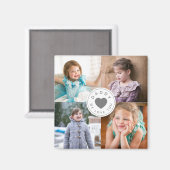 Papa We houden van je stomme hartfoto Collage Magneet (Voorkant / Achterkant)