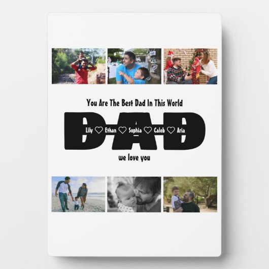 Papa, we houden van je – Vaderdag 6 foto collage Fotoplaat (voorkant)