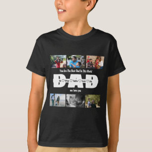 Papa, we houden van je – Vaderdag 6 foto collage T-shirt